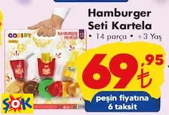 HAMBURGER SETİ KARTELA OYUNCAK